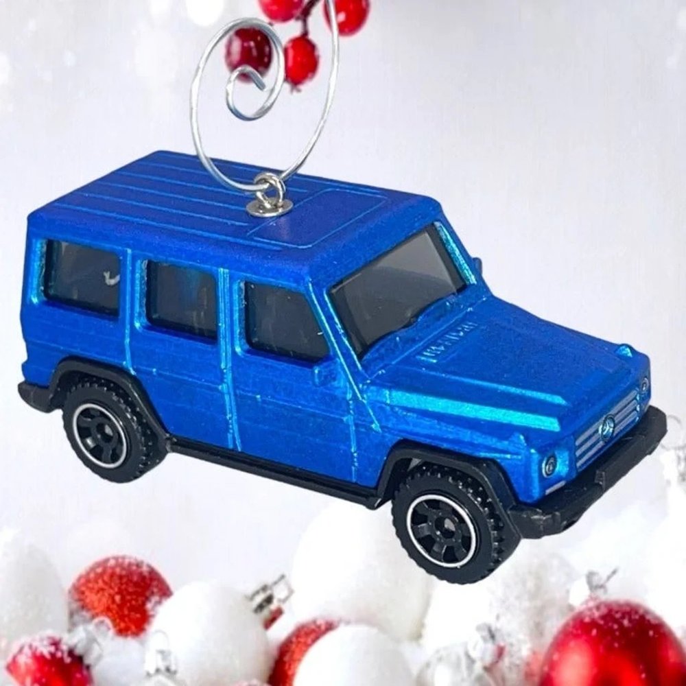 2015 Blue Mercedes Benz G-Class G550 G 63 AMG SUV Car Christmas Tree Ornament